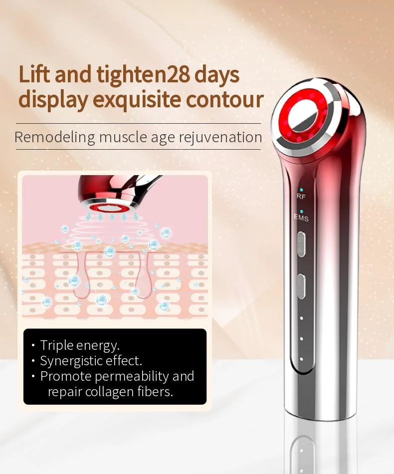 RF EMS Face Lifting Electric Massage Facial Beauty Device 2022 Home Use Plasma LED Light Therapy Skin Clean Portable Equipment